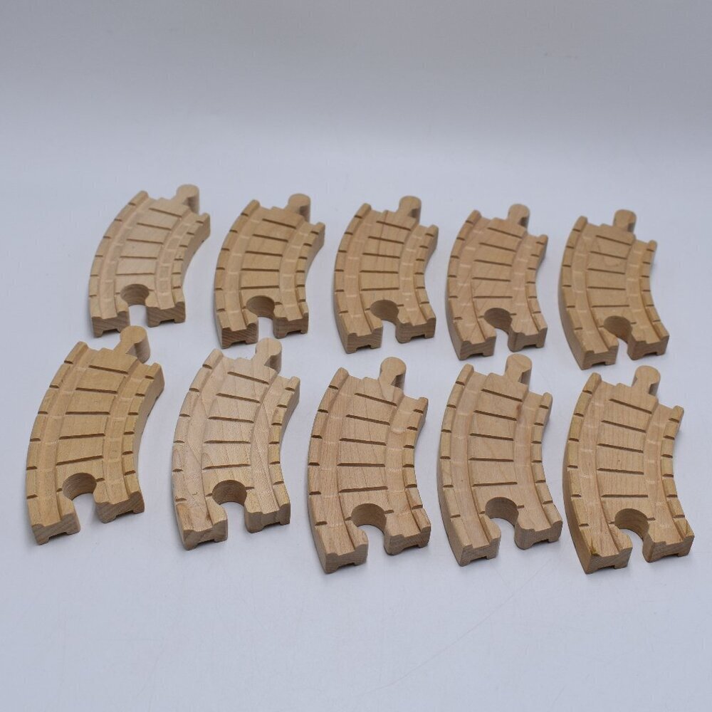 Lot of 10 Clickity Clack 4" Curved Switch Thomas & Friends Wooden Railway Train